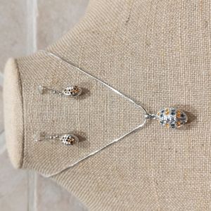 3 for $30 Fashion Jewelry Football Themed Necklace Earring Set Orange Blue Black